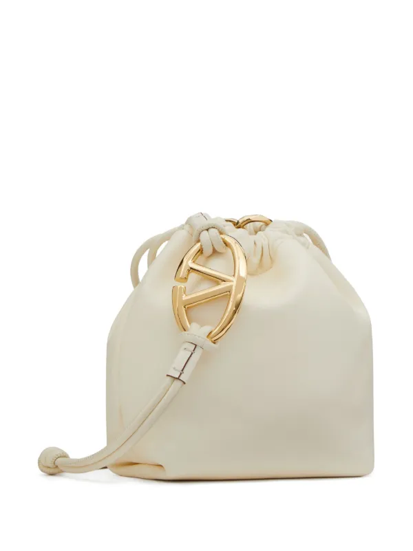 Valentino Garavani Mini VLogo Pouf Bucket Bag | White