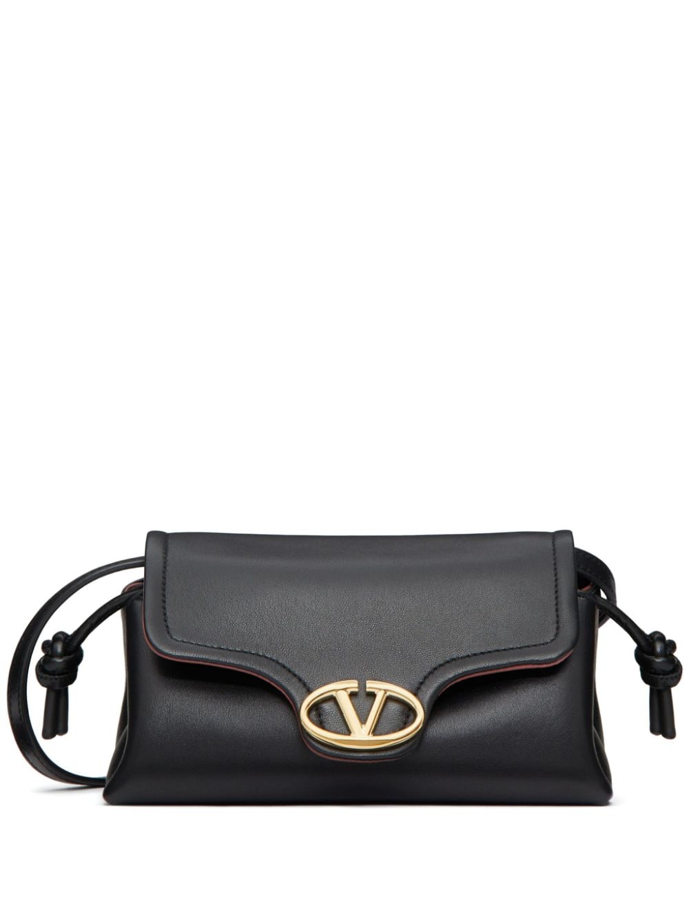 Valentino Garavani Locò Leather Crossbody Bag In Black