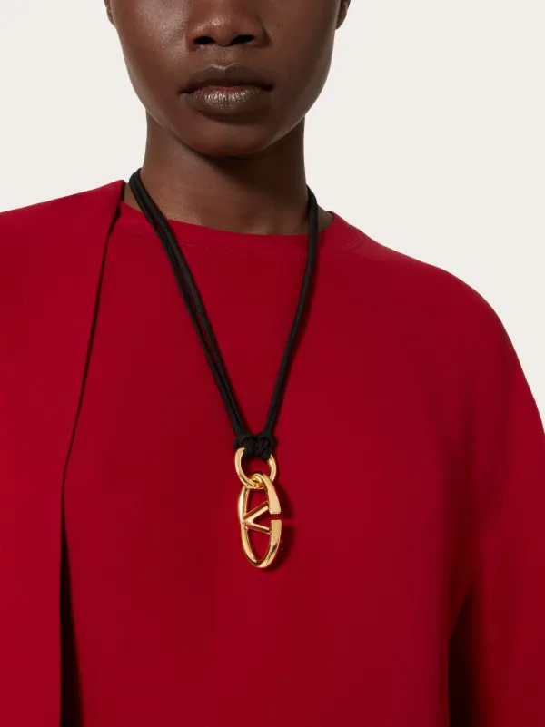 Valentino Garavani Bold Edition Vlogo Necklace | Black