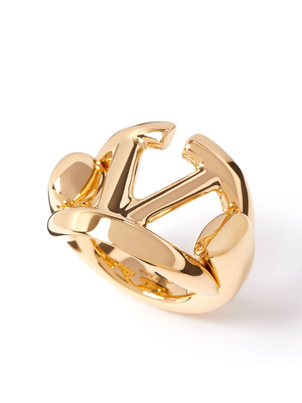 Shop Valentino Vlogo Signature Rings In Gold