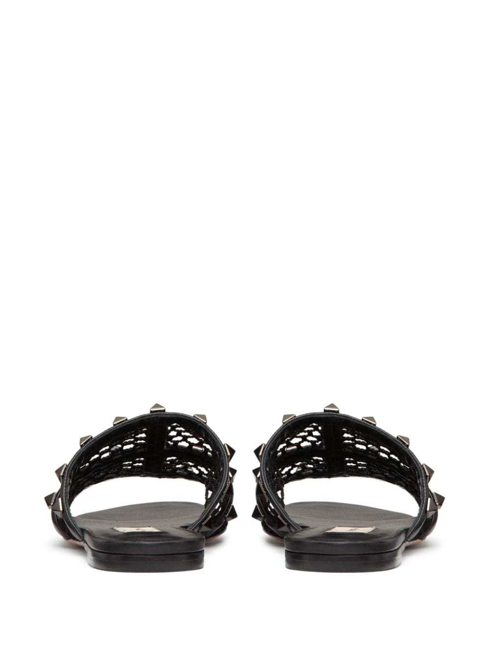 Shop Valentino Rockstud-embellished Interwoven Slides In Black