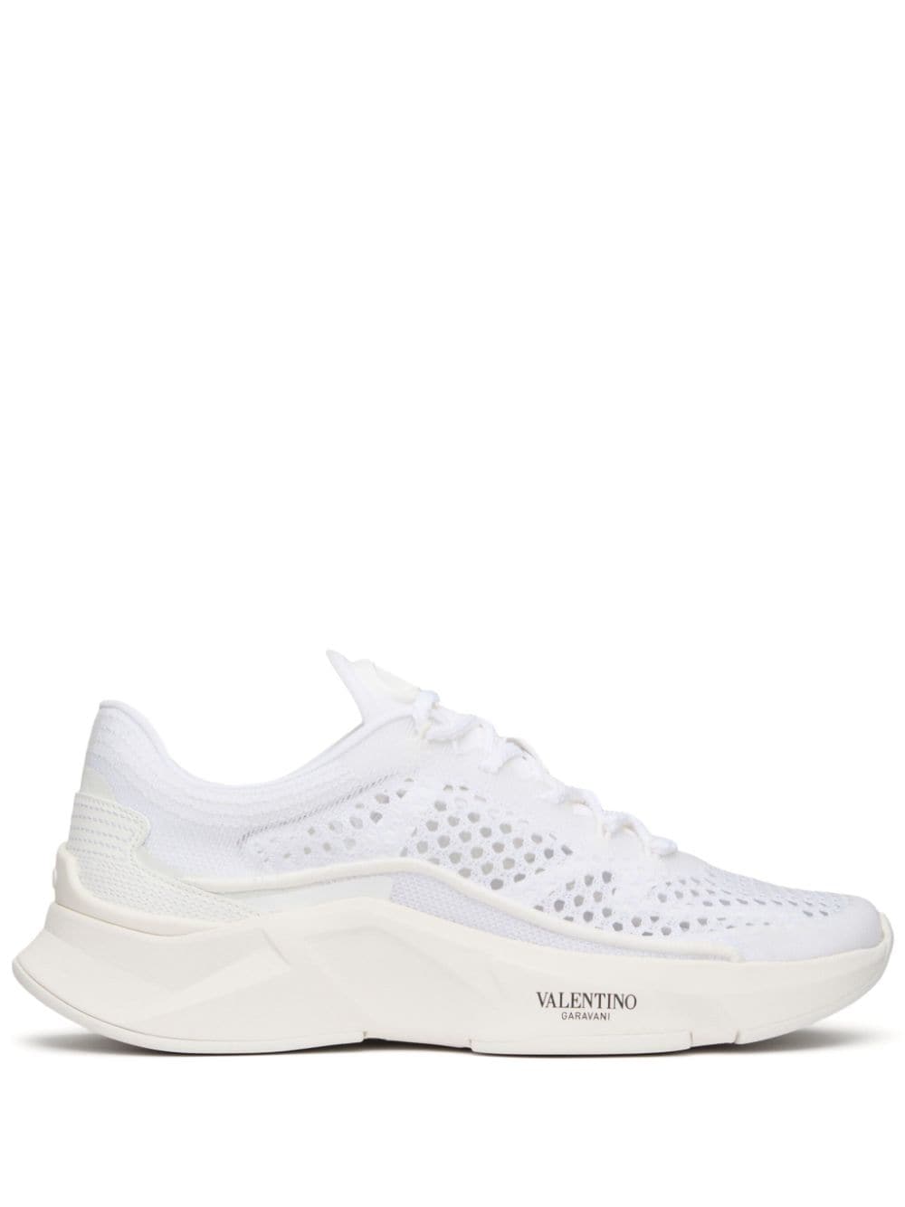 Shop Valentino True Actress Mesh Sneakers In White