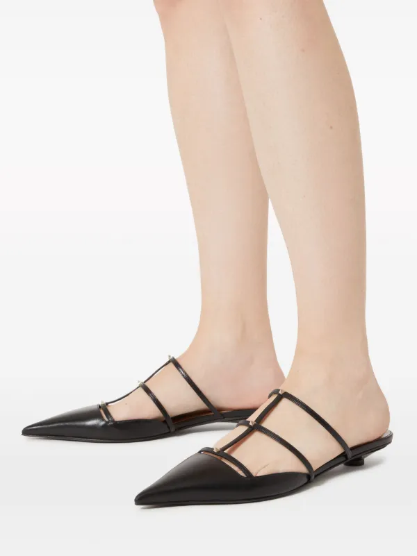 【関税&送料込】Valentino Garavani Flat Mules In Leather VALENTINO GARAVANI - Flat mules in leather | Leam Roma