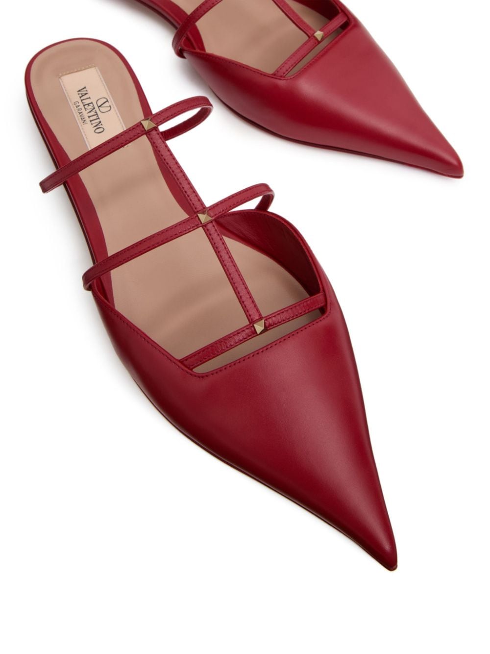 Valentino Garavani Rockstud leren muiltjes Rood