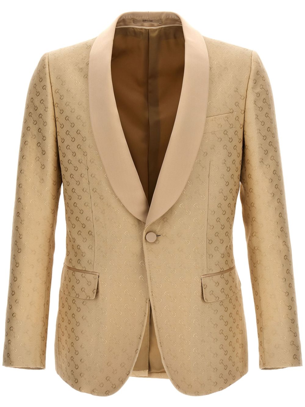 Horsebit-jacquard single-breasted blazer