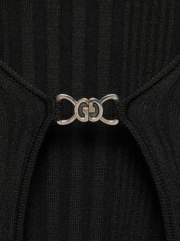 Gucci cut-out Ribbed Crop Top | Black | FARFETCH ID