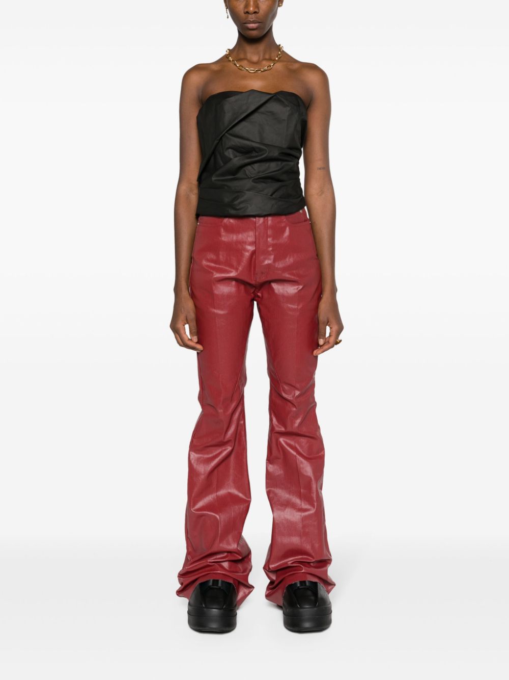 Shop Rick Owens Lido Bolan Bootcut Trousers In Red