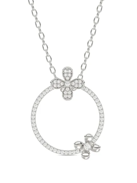 Marchesa 18kt white gold floral diamond necklace