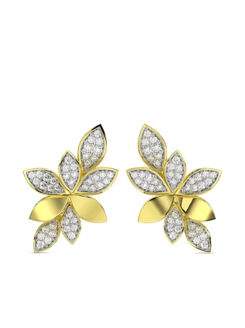 Marchesa 18kt yellow gold Wild Flower diamond earrings