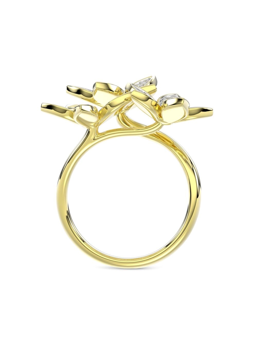 Shop Marchesa 18kt Yellow Gold Wild Flower Diamond Ring
