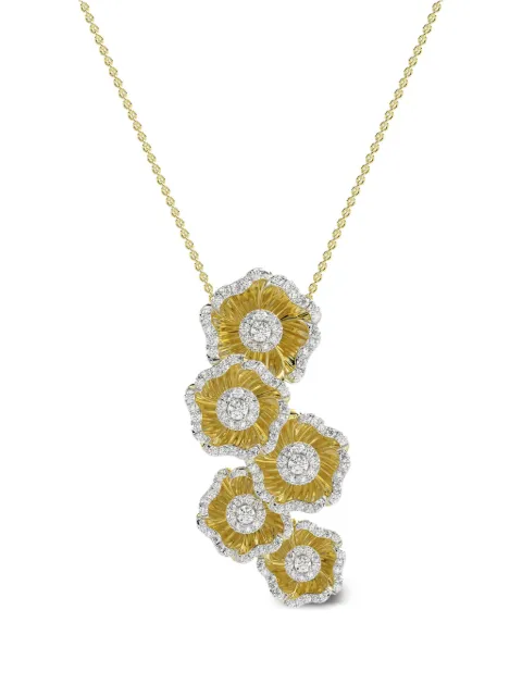 Marchesa 18kt yellow gold floral diamond necklace