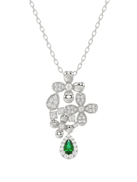 Marchesa 18kt white gold floral diamond necklace