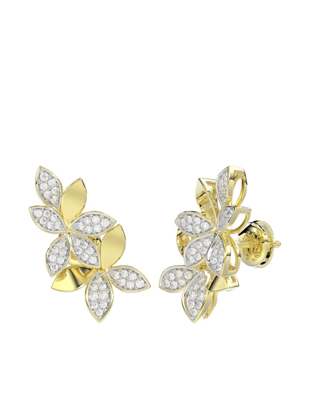 Shop Marchesa 18kt Yellow Gold Wild Flower Diamond Earrings