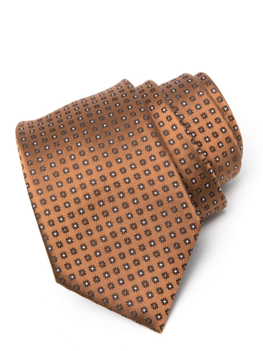 Zegna floral-print silk tie - Bruin