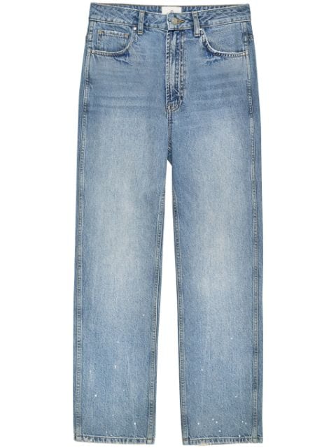 ANINE BING VIn Cropped-Jeans mit Farbklecks-Motiv