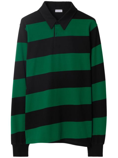 Burberry striped long-sleeve polo shirt