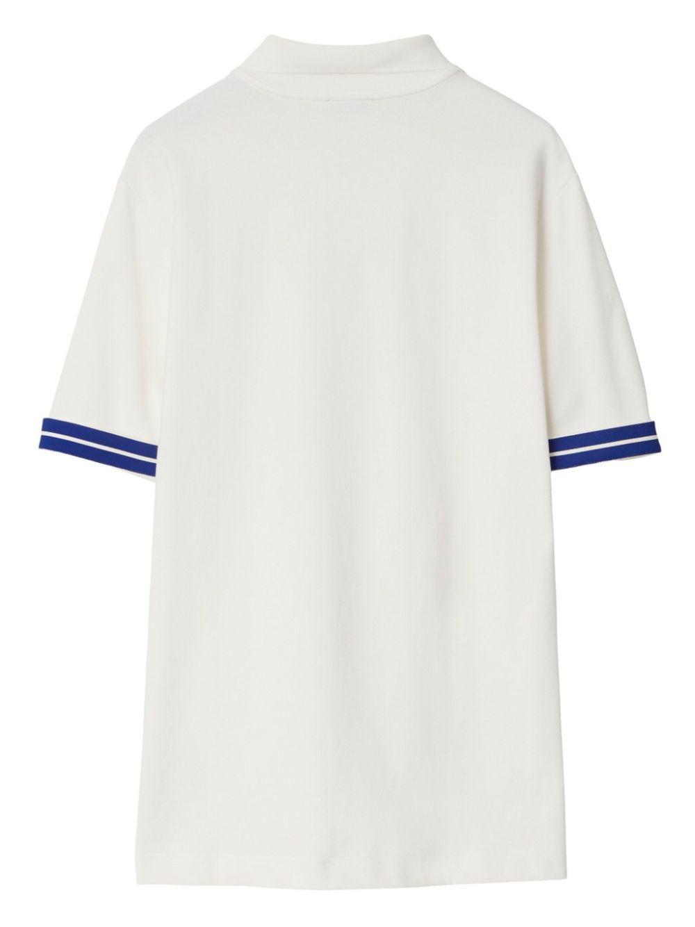 Shop Burberry Striped Cotton Polo Shirt In White