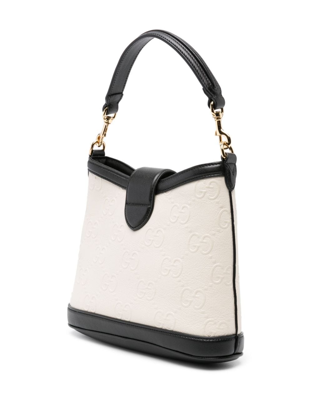 Pre-owned Gucci Small Gg Embossed Tote Bag In White