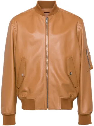 Valentino Garavani Leather Bomber Jacket | Brown | FARFETCH