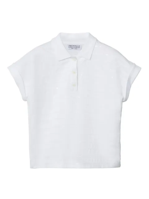 Brunello Cucinelli Kids sequin-detail polo shirt