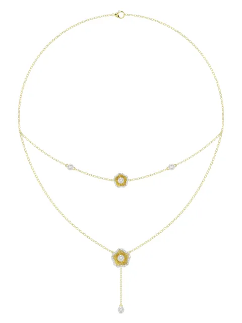 Marchesa 18kt yellow gold floral diamond necklace