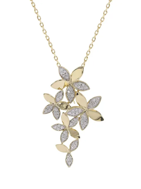 Marchesa 18kt yellow gold floral diamond necklace