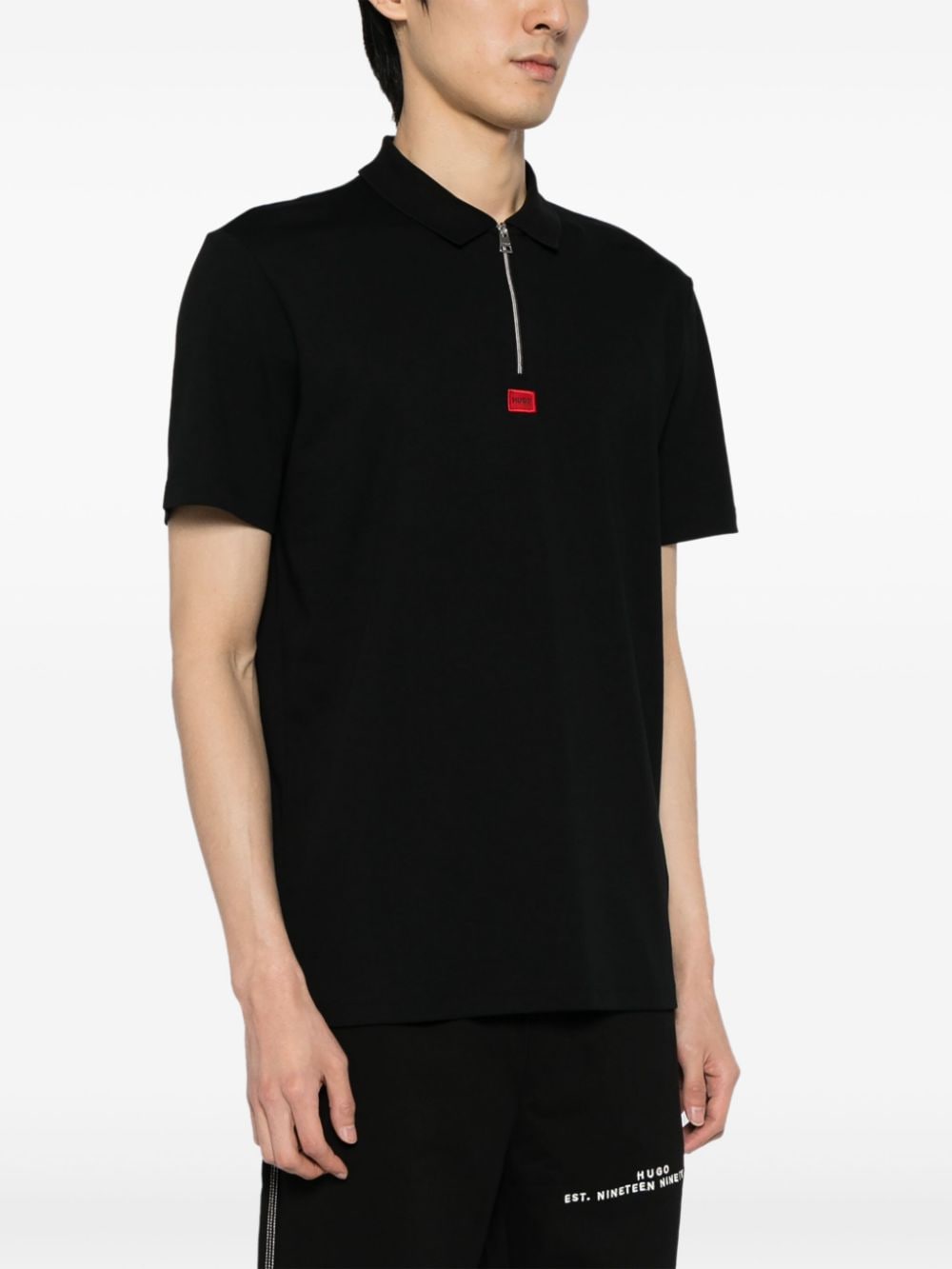 Shop Hugo Deresom 241 Cotton Polo Shirt In Black