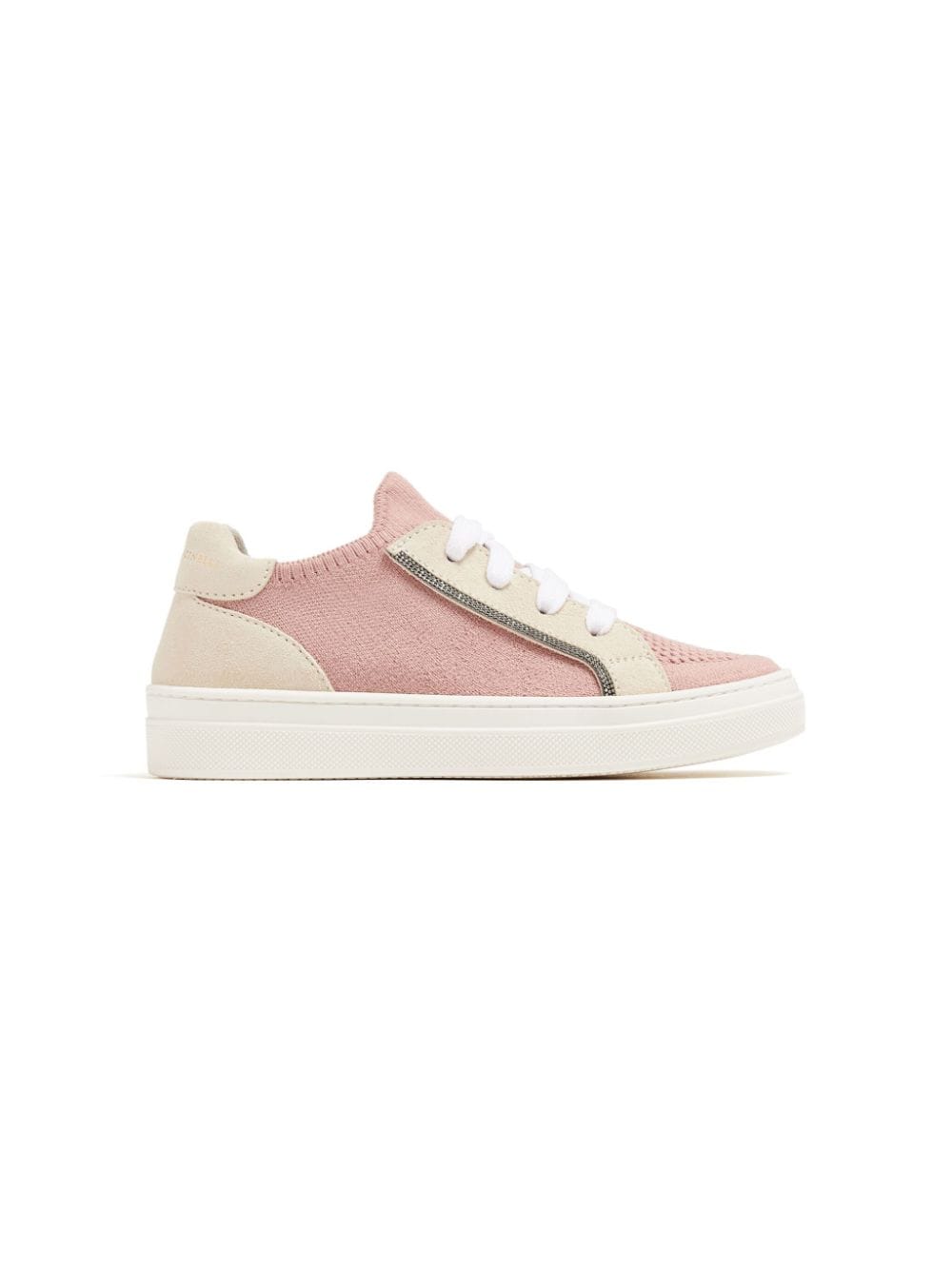 Shop Brunello Cucinelli Monili-trim Knitted-upper Sneakers In Pink