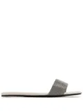 Brunello Cucinelli Monili leather slides - Silver