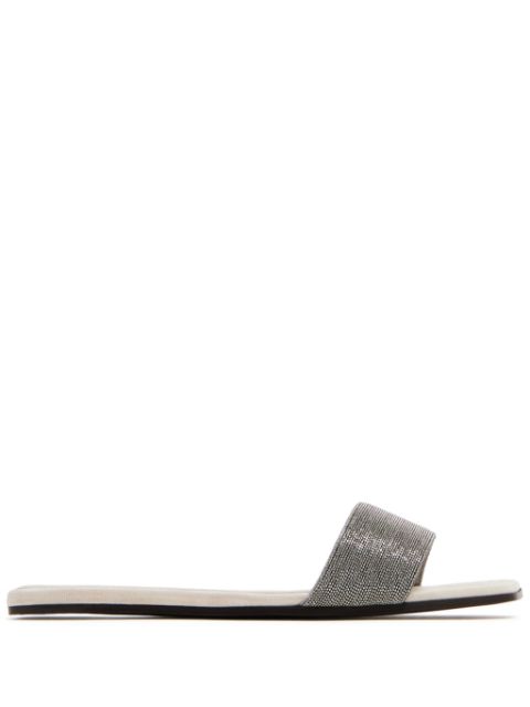 Brunello Cucinelli Monili leather slides Women