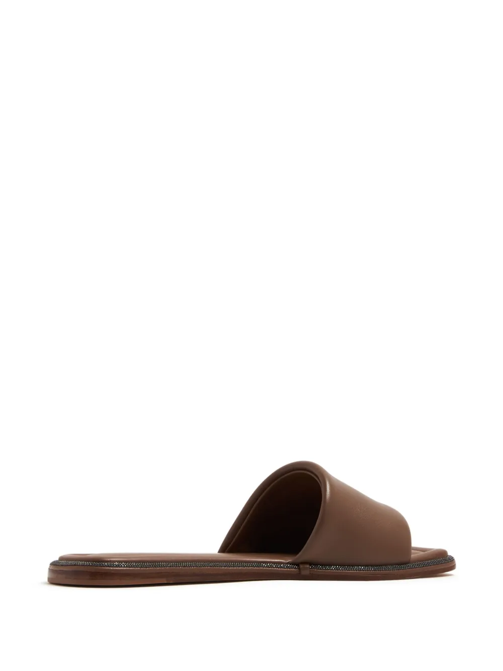 Brunello Cucinelli leather slides Brown
