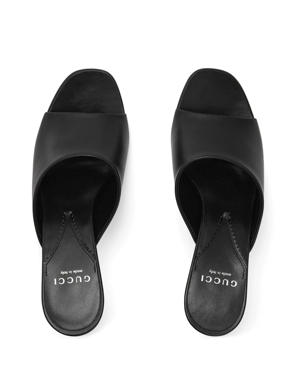 Gucci Interlocking G Leather Sandal In Black