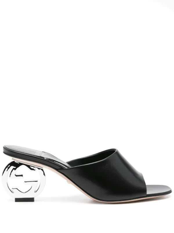 Gucci 70 Mm Interlocking G heel Mules Black FARFETCH