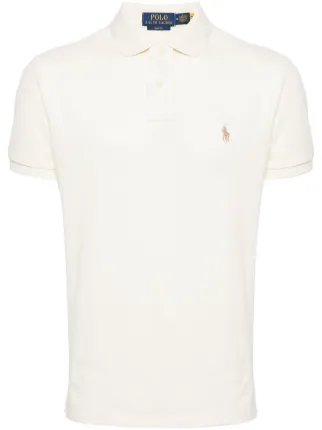 Polo Ralph Lauren Pony-embroidered Cotton Polo Shirt Neutrals