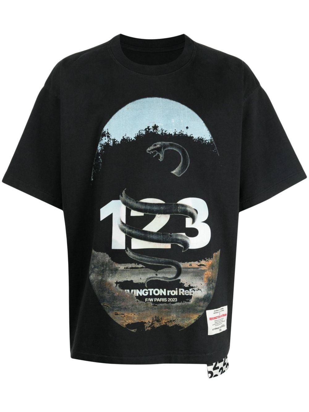 123 Rivington Fw Paris Cotton T-shirt In Black
