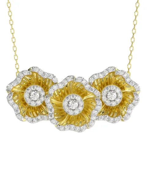Marchesa 18kt yellow gold floral diamond necklace