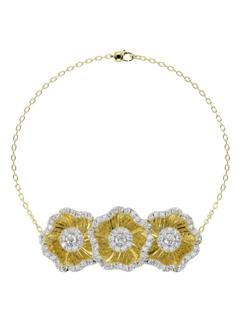 Marchesa pulsera floral en oro amarillo de 18kt con diamantes