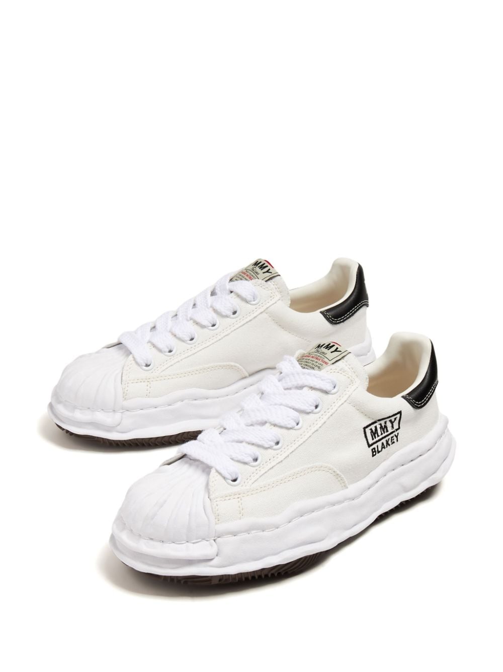 Shop Miharayasuhiro Blakey Low-top Sneakers In White