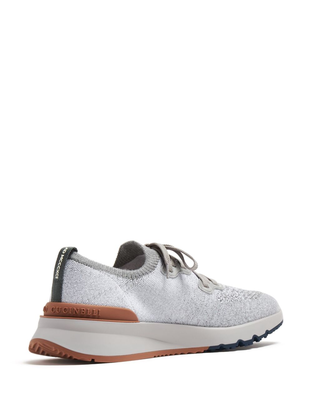 Brunello Cucinelli mélange-effect knitted sneakers Grey