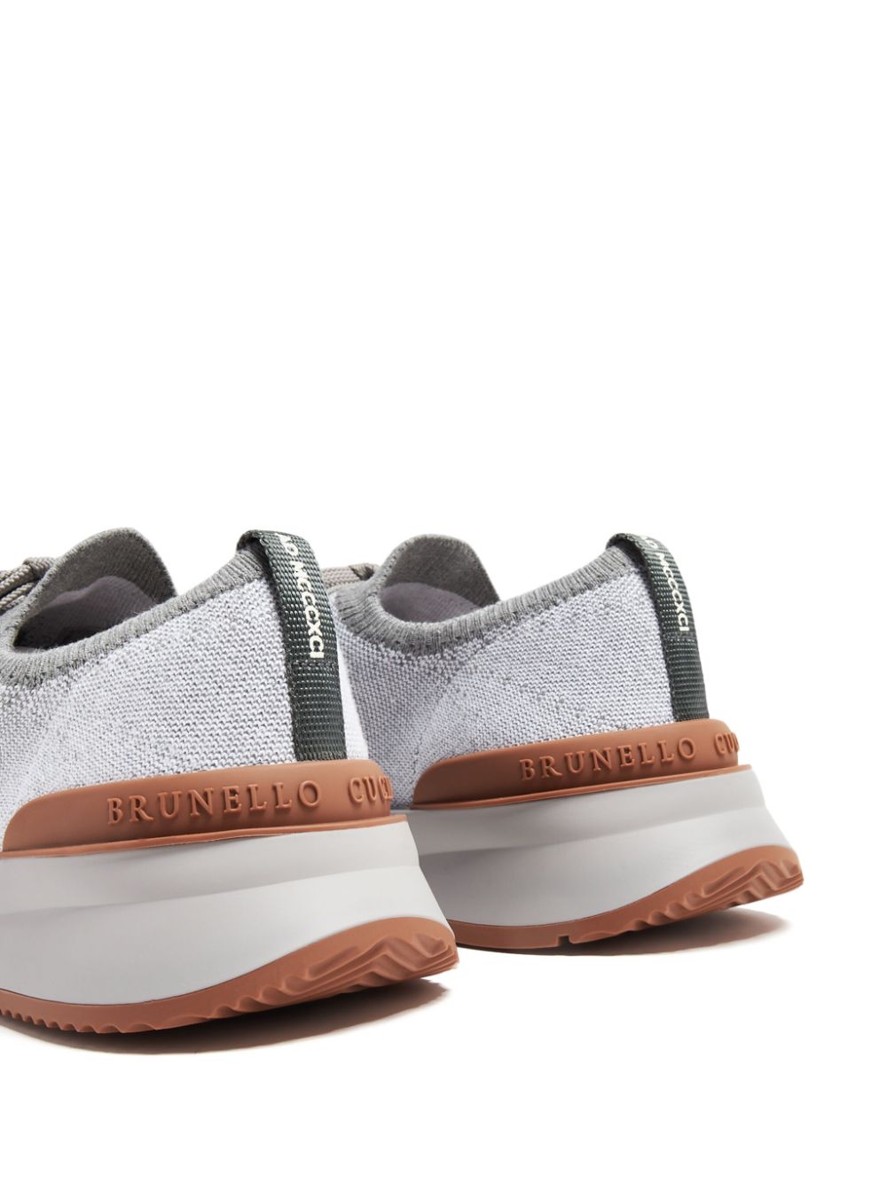 Brunello Cucinelli mélange-effect knitted sneakers Grey