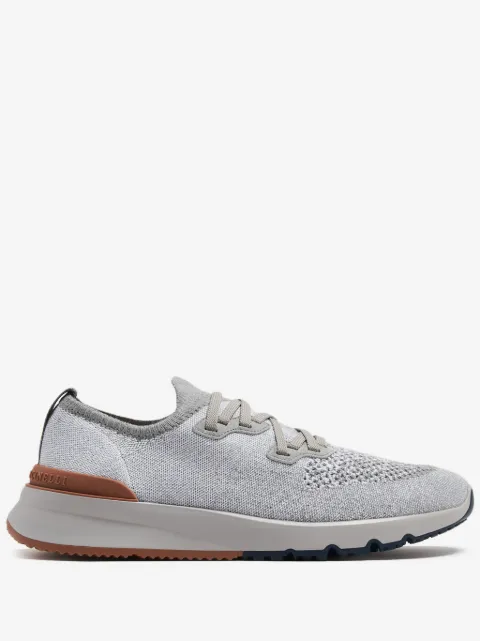 Brunello Cucinelli mélange-effect knitted sneakers