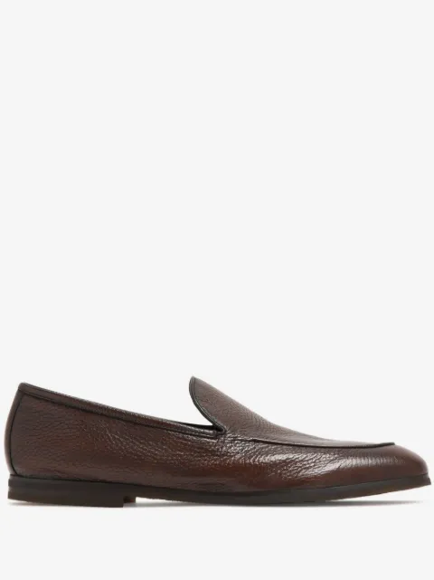 Barrett almond-toe leather loafers