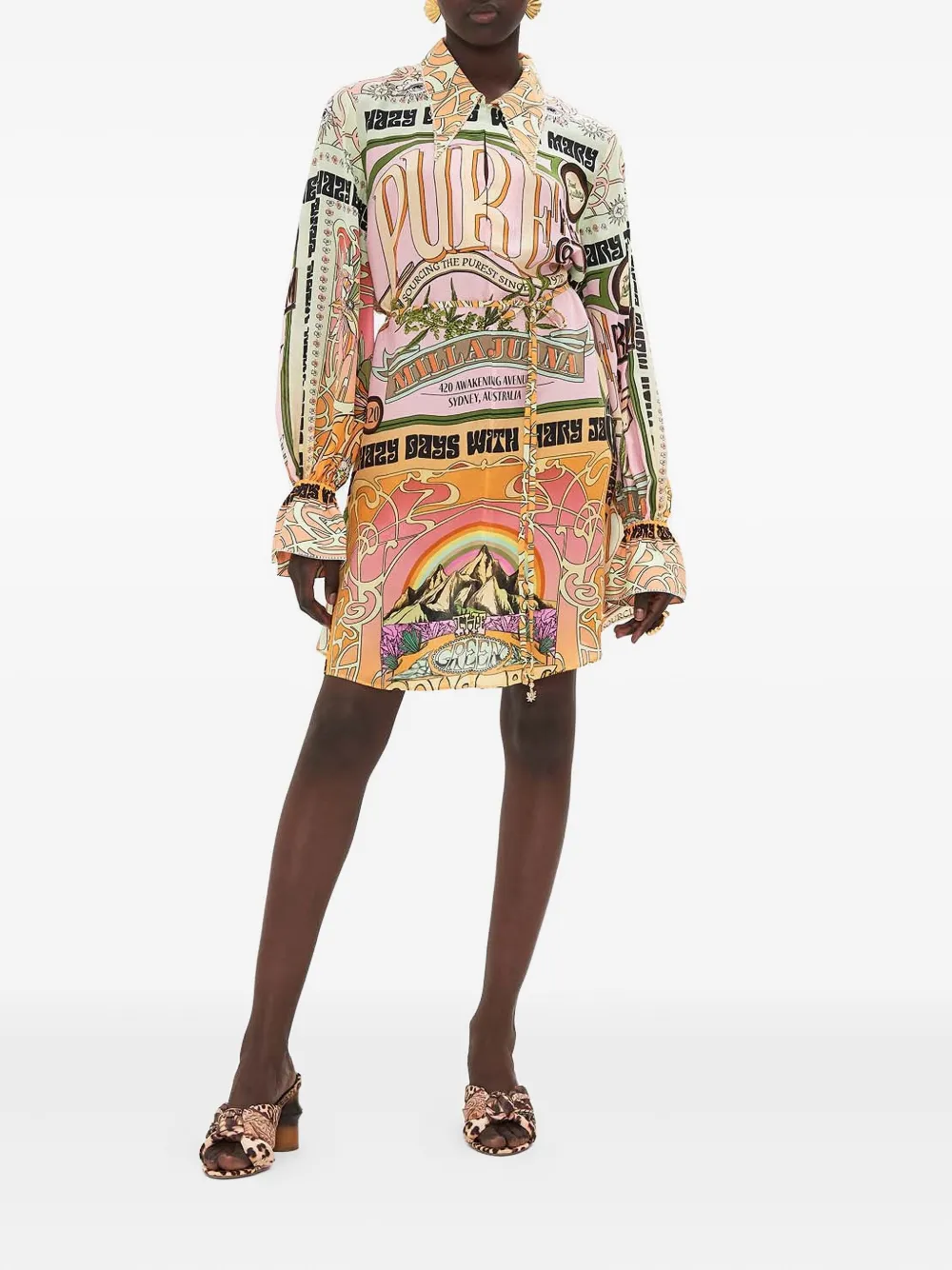 Camilla Lets Chase Rainbows midi dress - Oranje