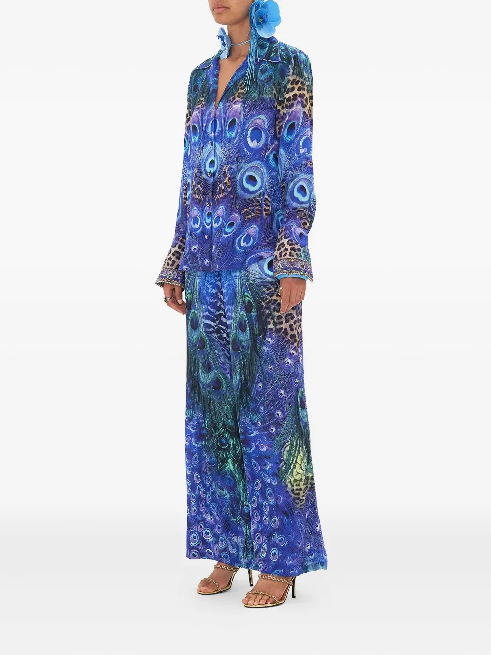 Camilla Blouse met print Blauw