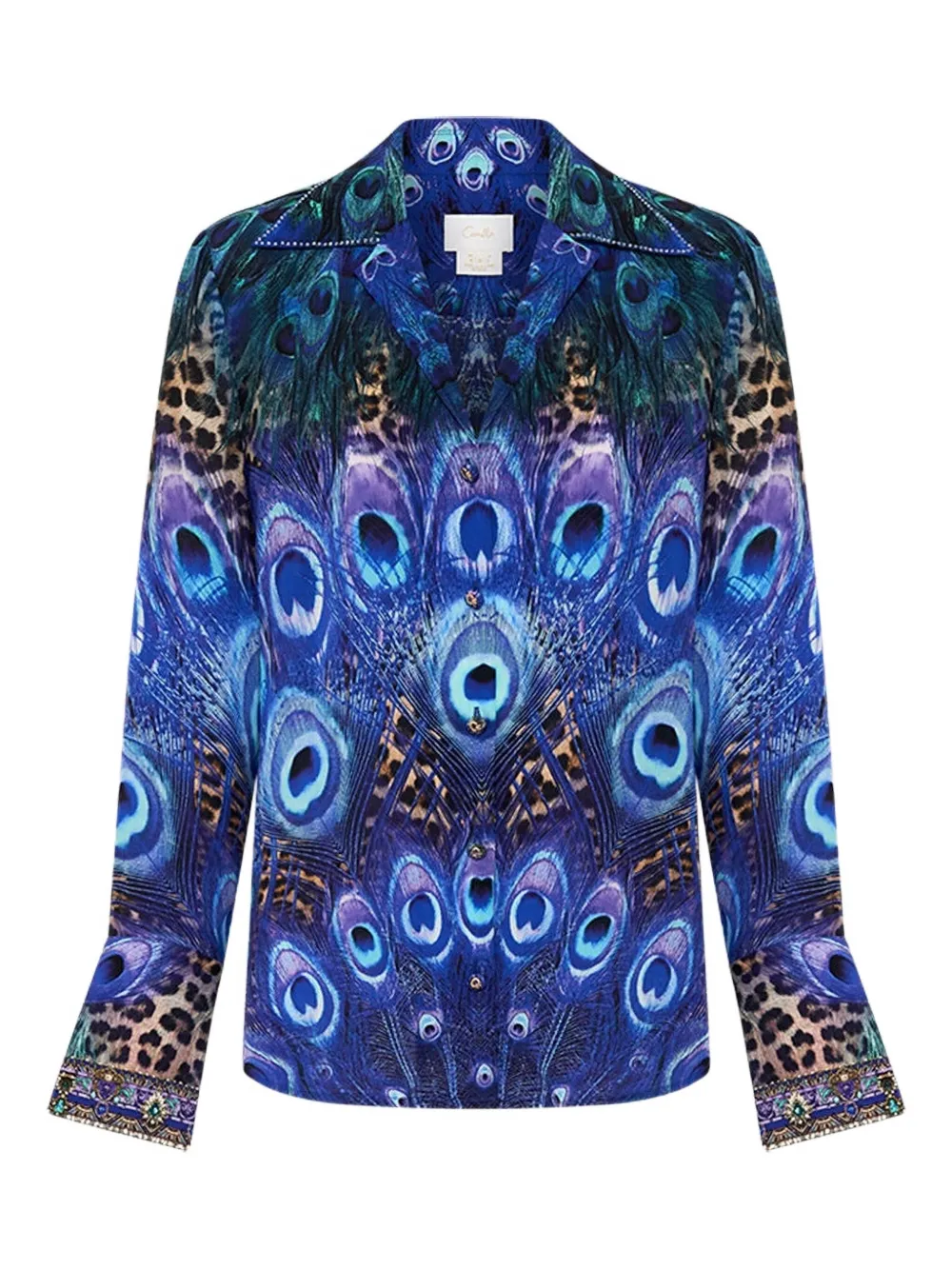 Camilla peacock rock-print shirt - ブルー Camilla peacock rock-print shirt - ブルー