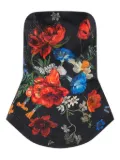 Camilla silk-blend corset - Black