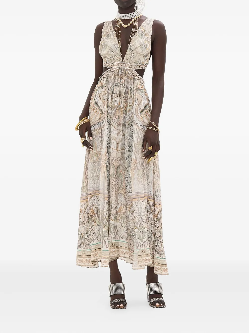 Camilla Tower Tales midi dress - Beige
