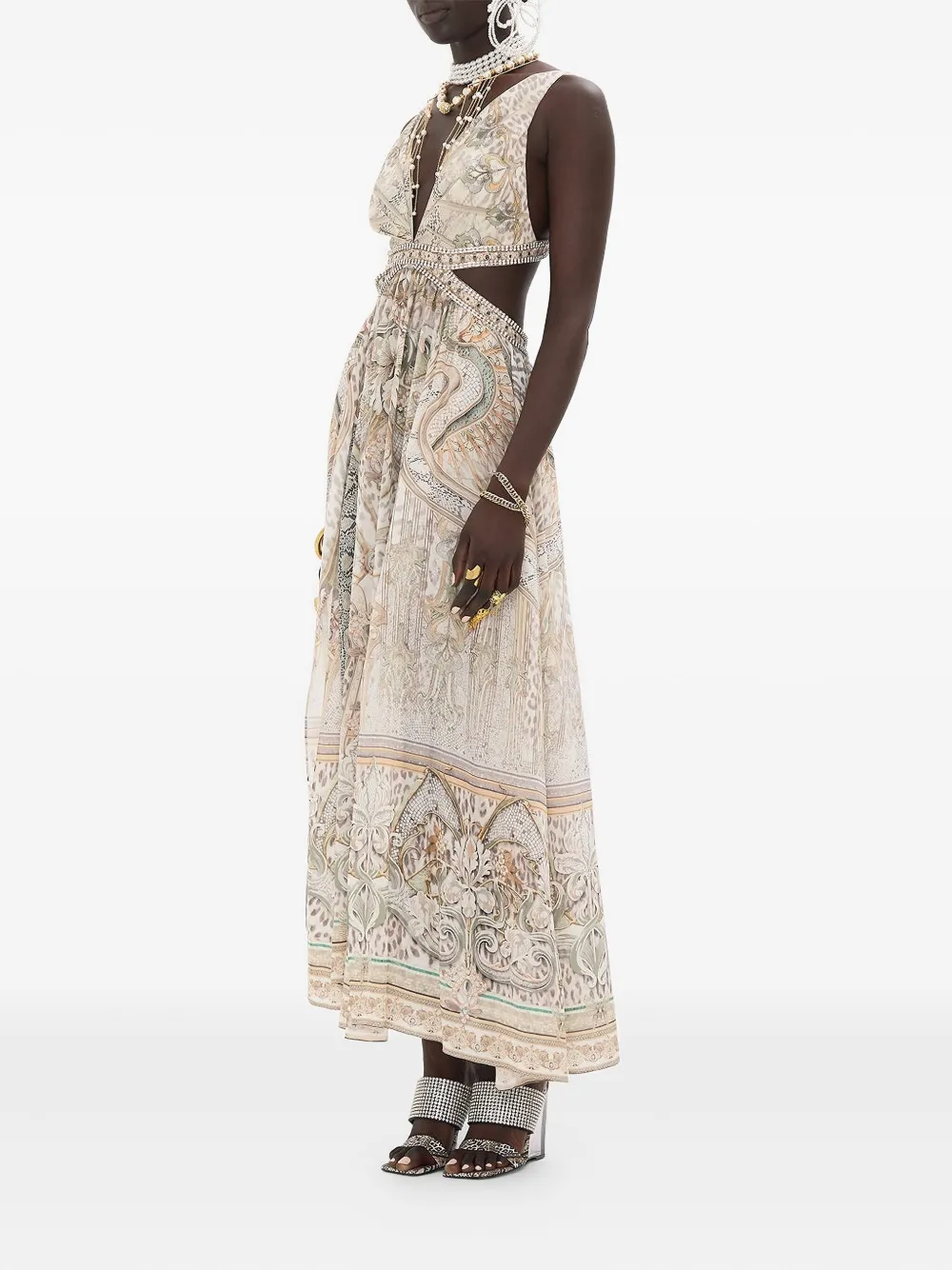 Camilla Tower Tales midi-jurk Beige