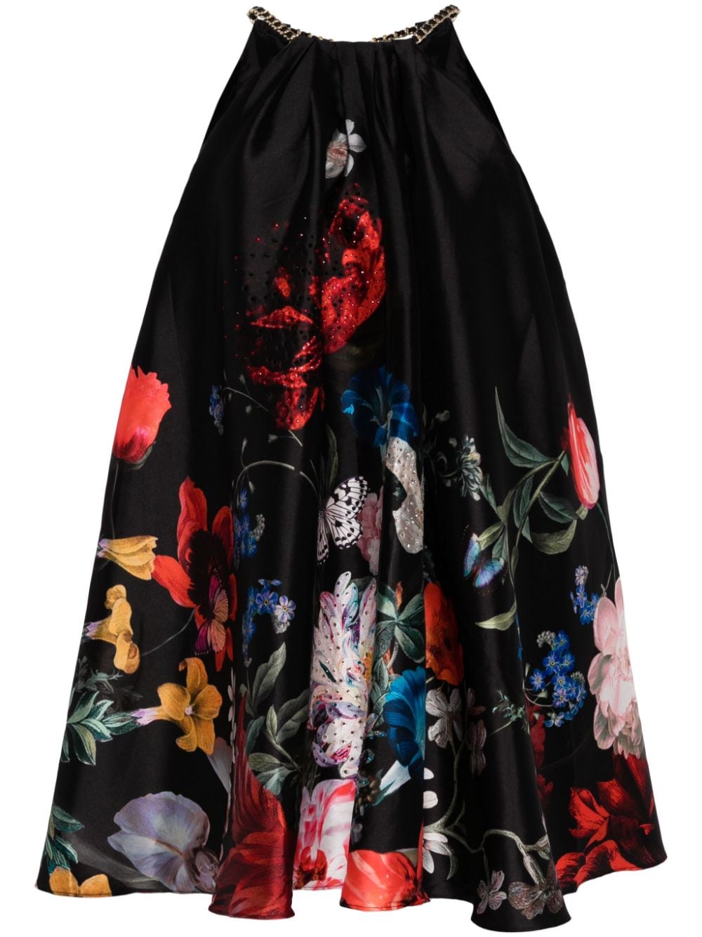 Camilla Mini-jurk met bloemenprint Zwart