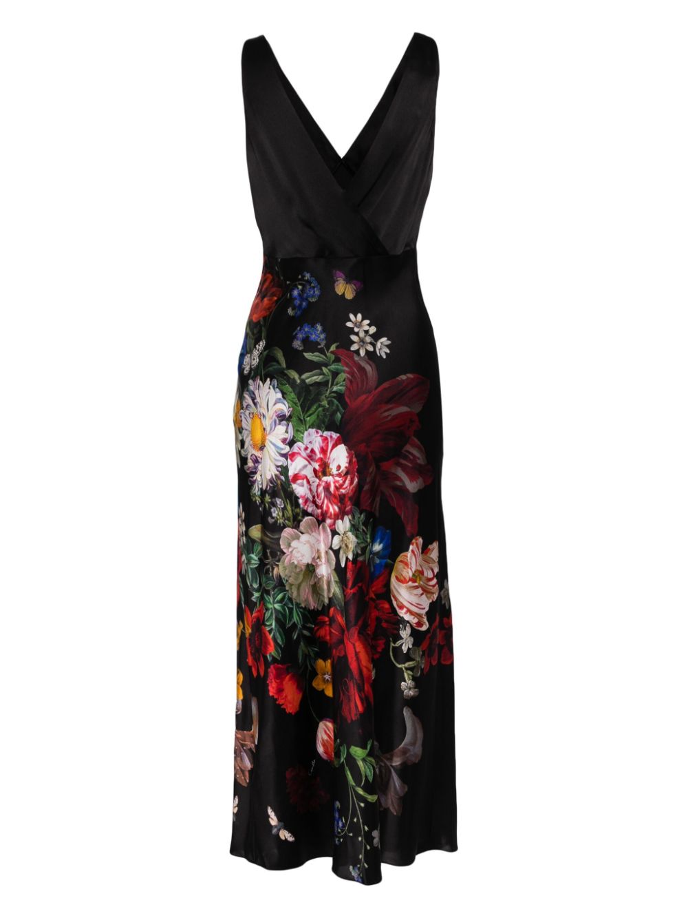 Shop Camilla Floral-print Silk Slip Dress In Black